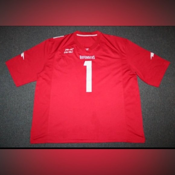 XFL Extreme Football DC Defenders DeAndre Thompkins #1 Sewn Jersey 3XL Red - Picture 1 of 5